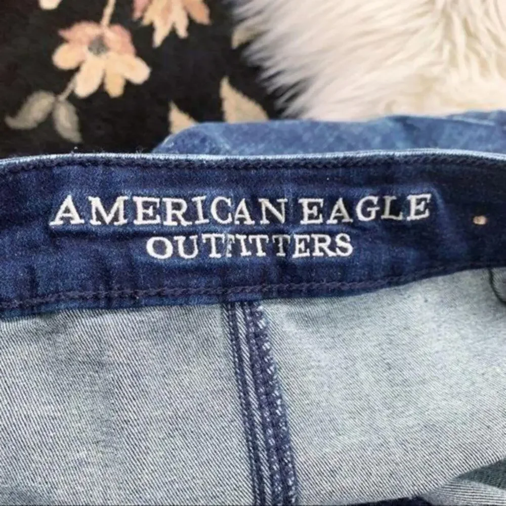 American Eagle Dark Blue Acid Wash Denim Mini Skirt Size 2